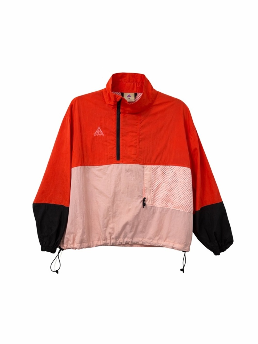 Nike ACG Anorak Habanero Red/Coral/Black Long Sleeve Pullover Rain Jacket.Size-M